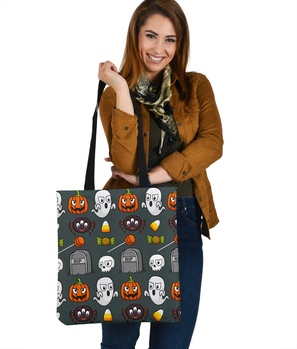 Spooky Halloween Linen Tote Bag