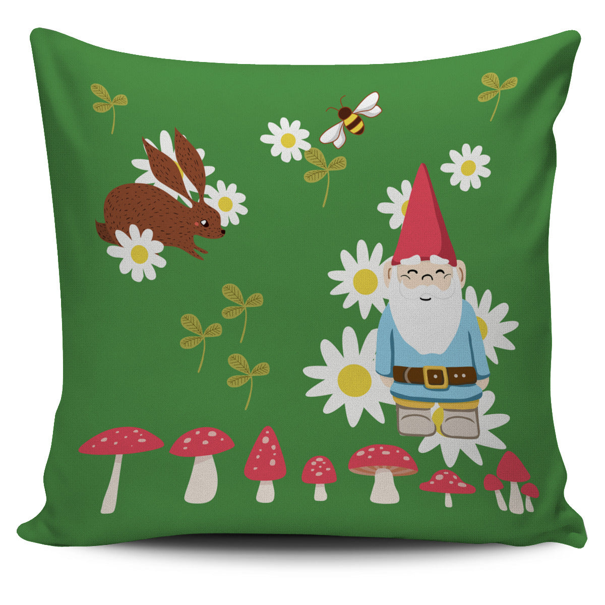 Gnome Fairy Garden Pillow Cover