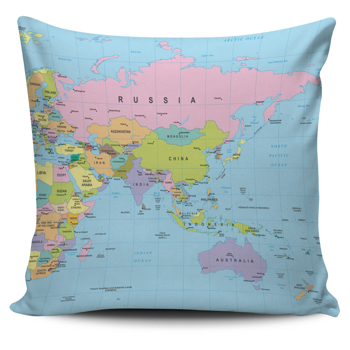 Geography Pillow Covers