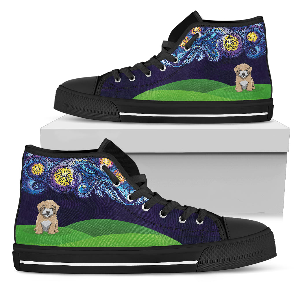 Starry Night Maltipoo High Top Shoes