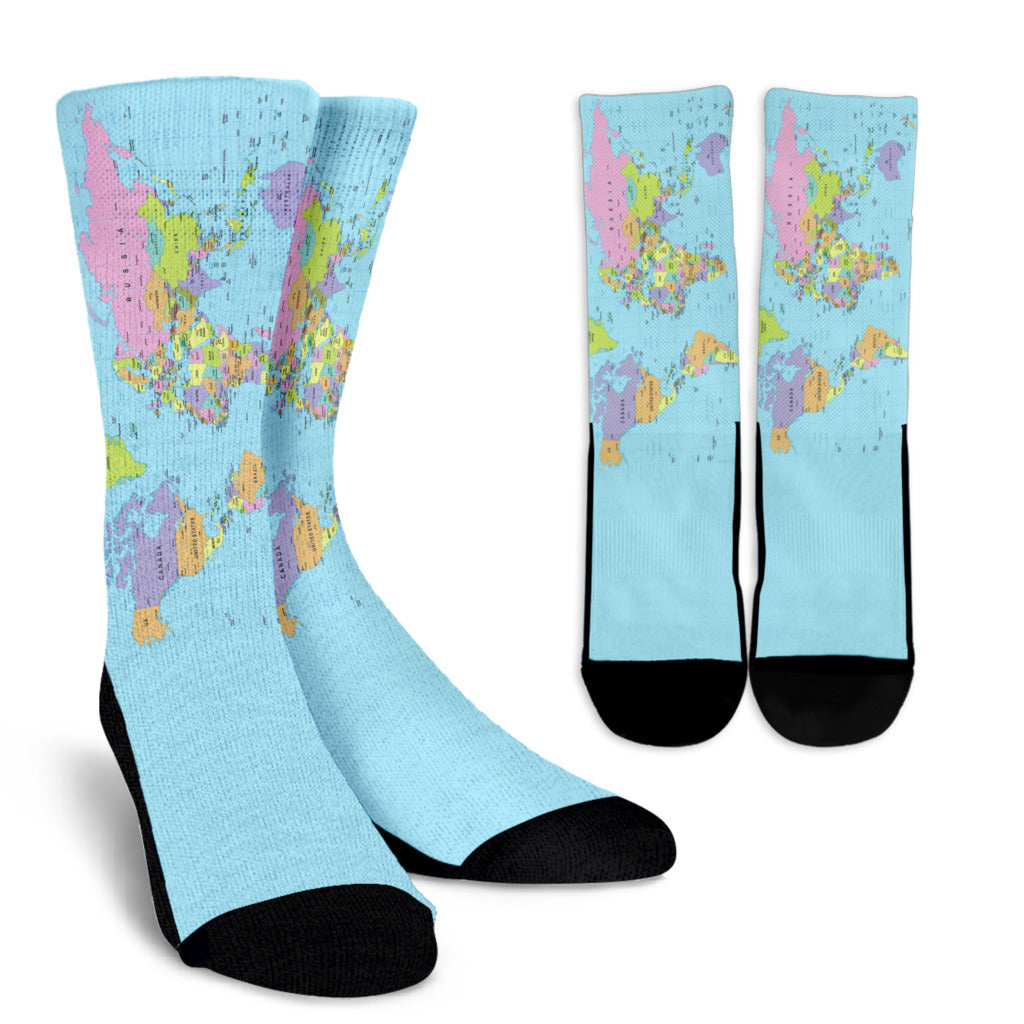 Geography Globe Socks