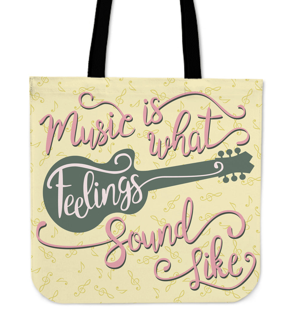 Feeling Music Linen Tote Bag