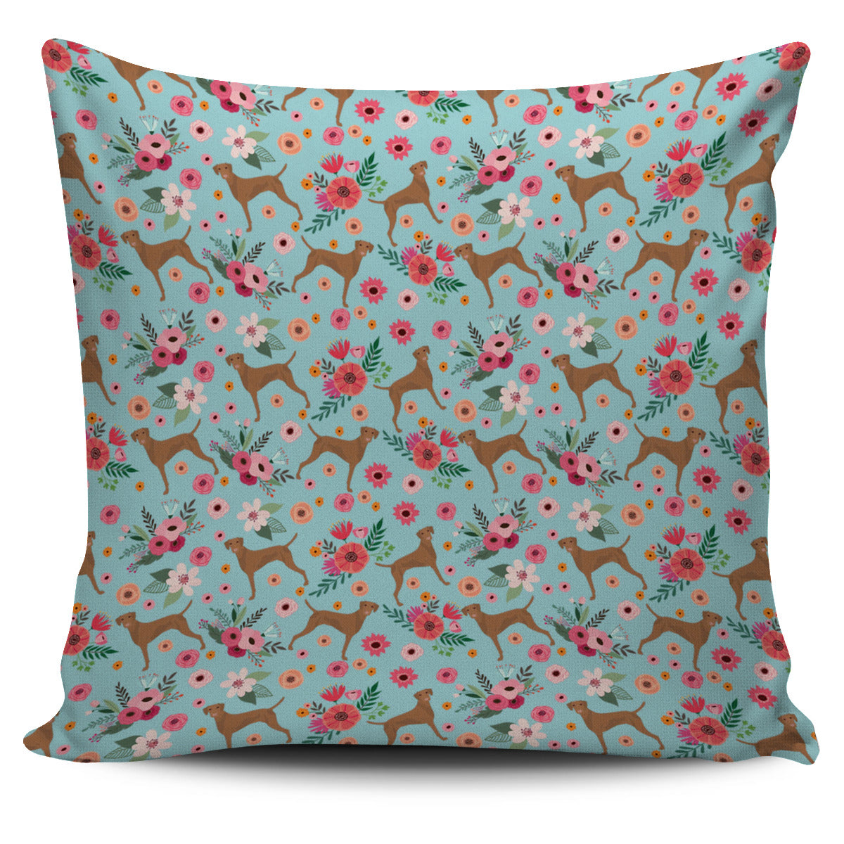 Vizsla Flower Pillow Cover
