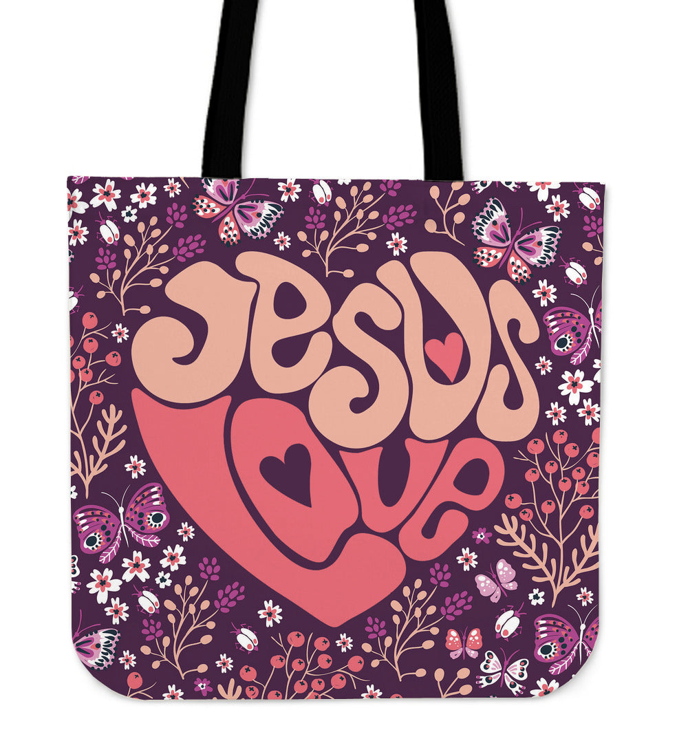 Jesus Love Linen Tote Bag