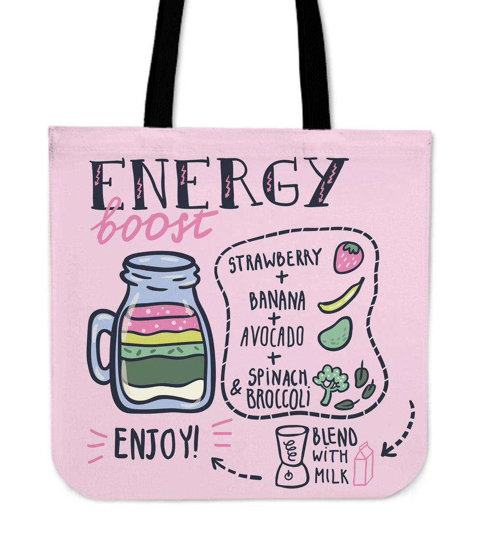 Energy Boost Linen Tote Bag