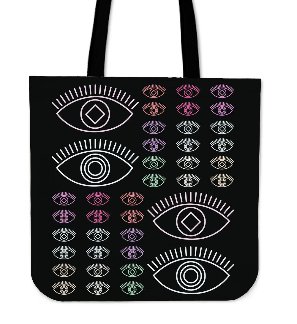 Neon Optometry Eyes Cloth Tote Bag