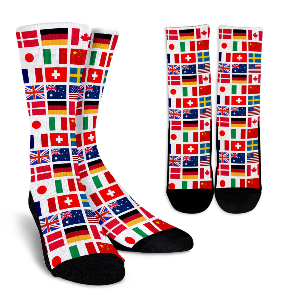 International Travel Flags Socks