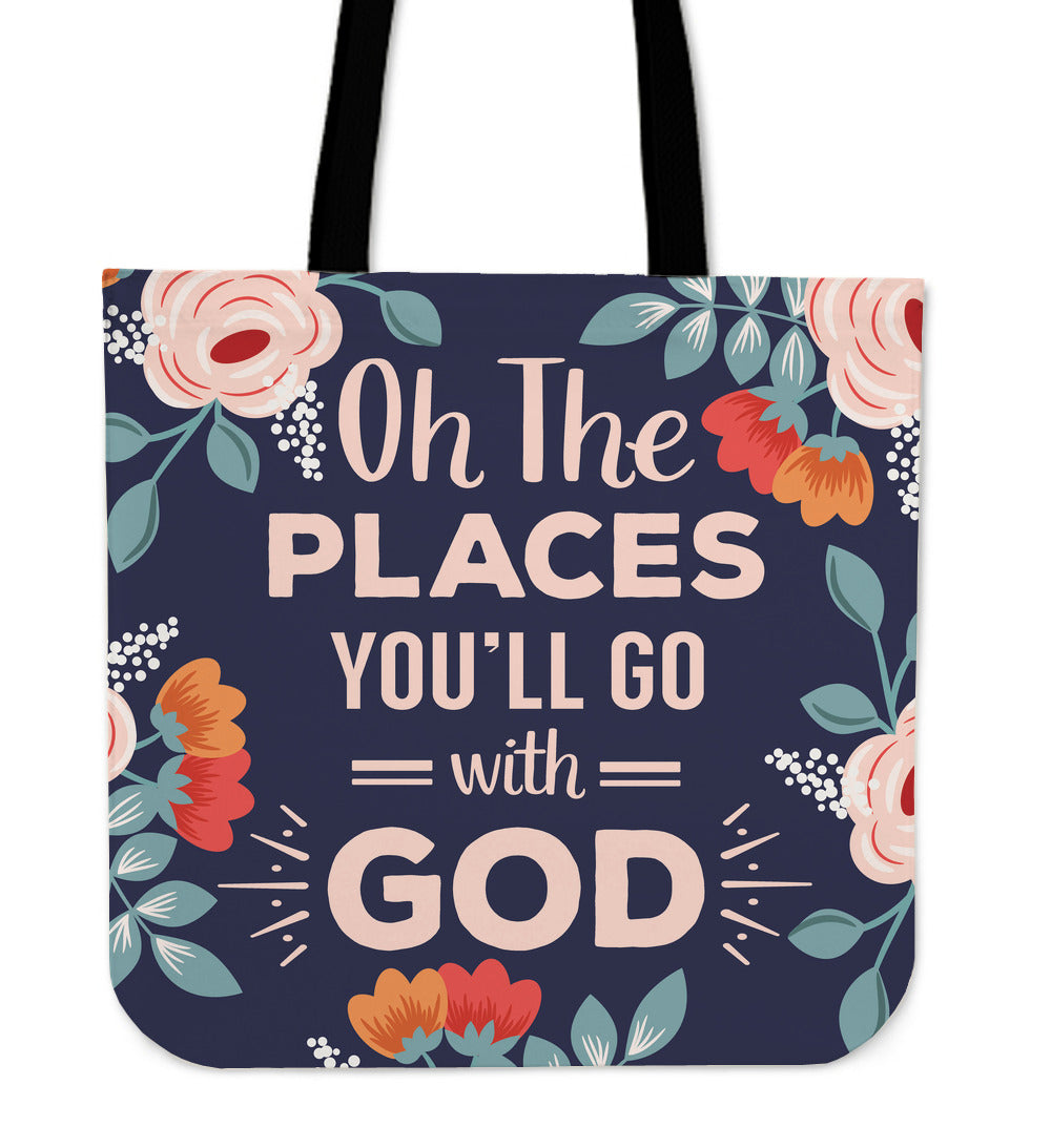 Places With God Linen Tote Bag