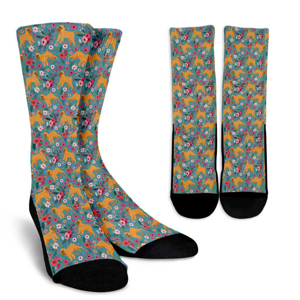 Brussels Griffon Flower Socks