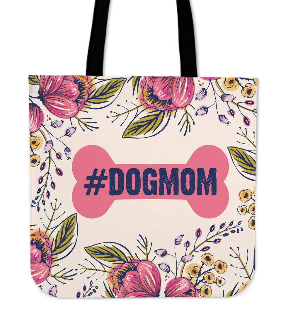 Dog Mom Linen Tote Bag