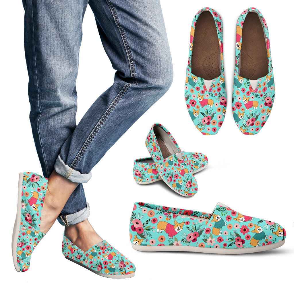 Corgi Flower Casual Shoes