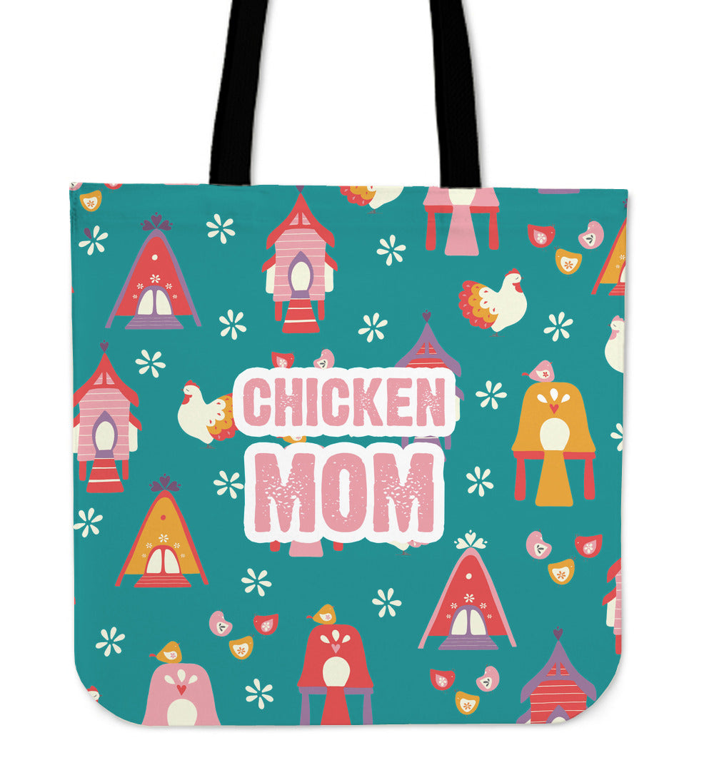 Chicken Mom Linen Tote Bag