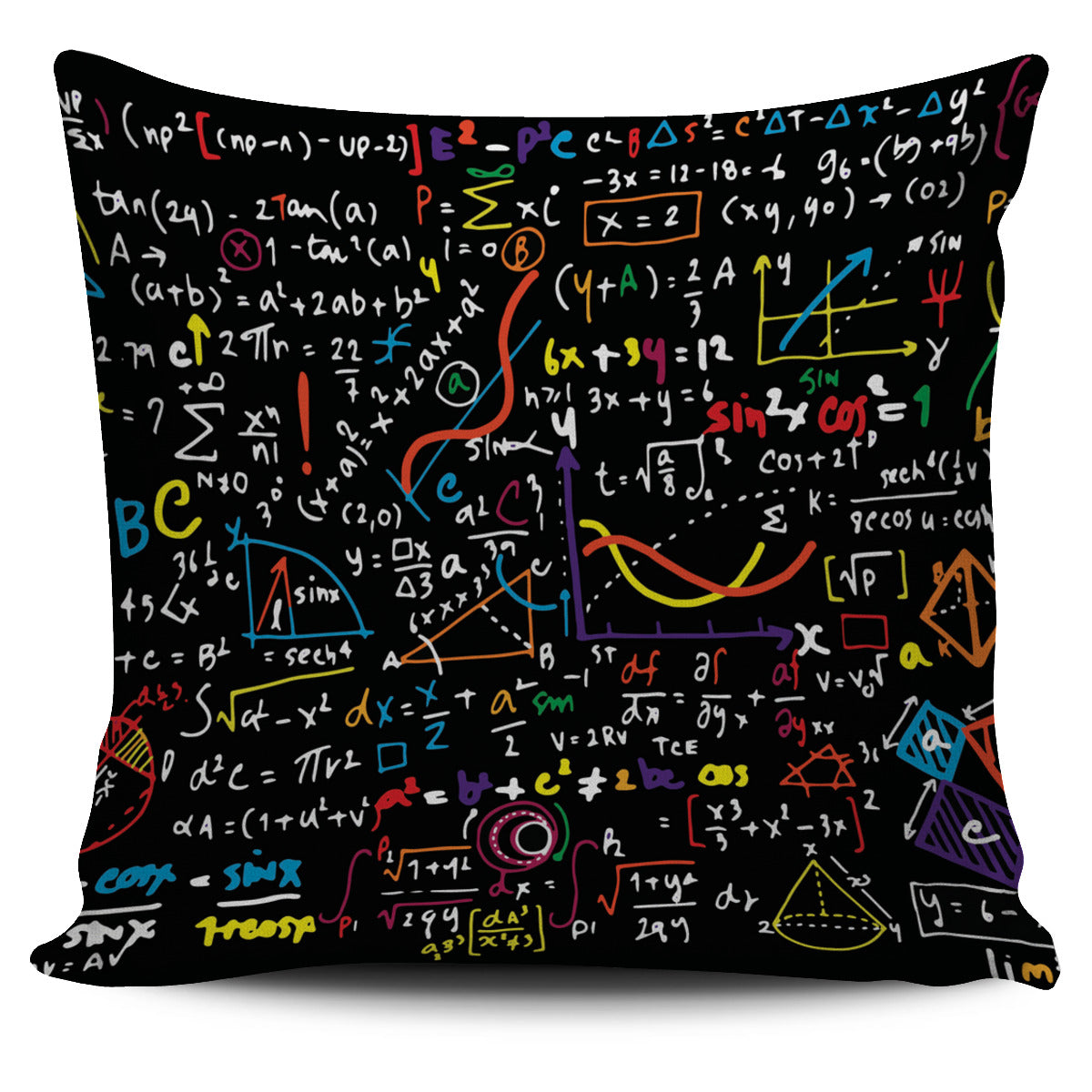 Colorful Math Formula Pillow Cover