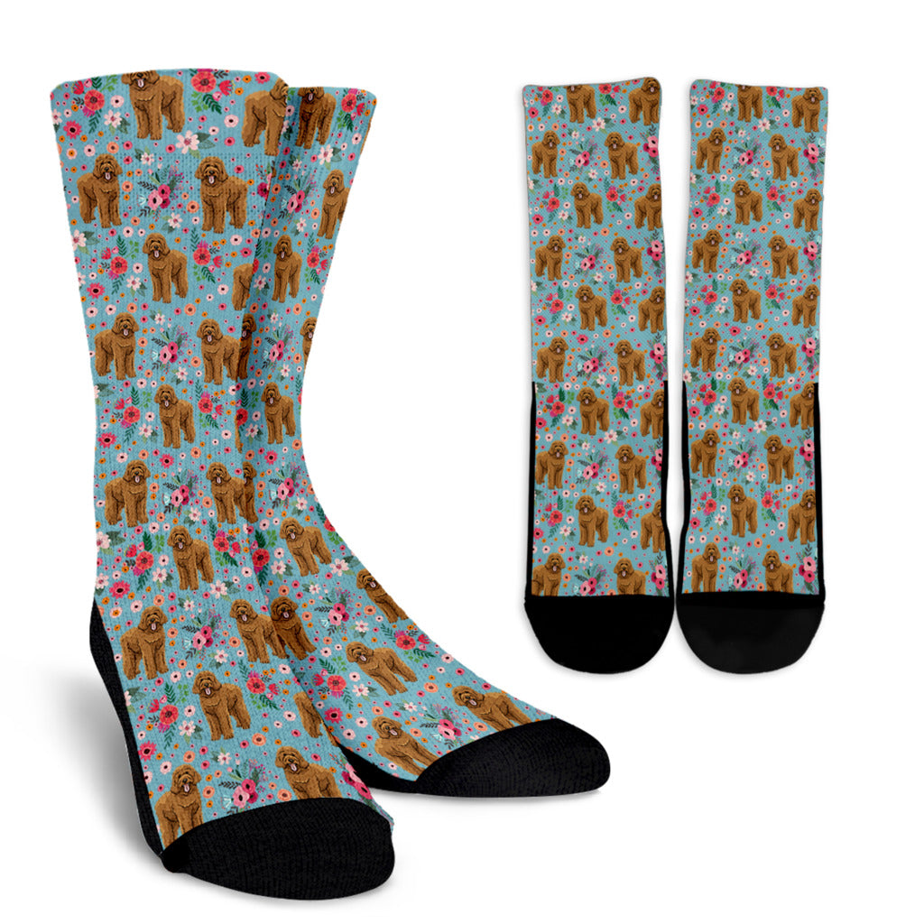 Goldendoodle Flower Socks