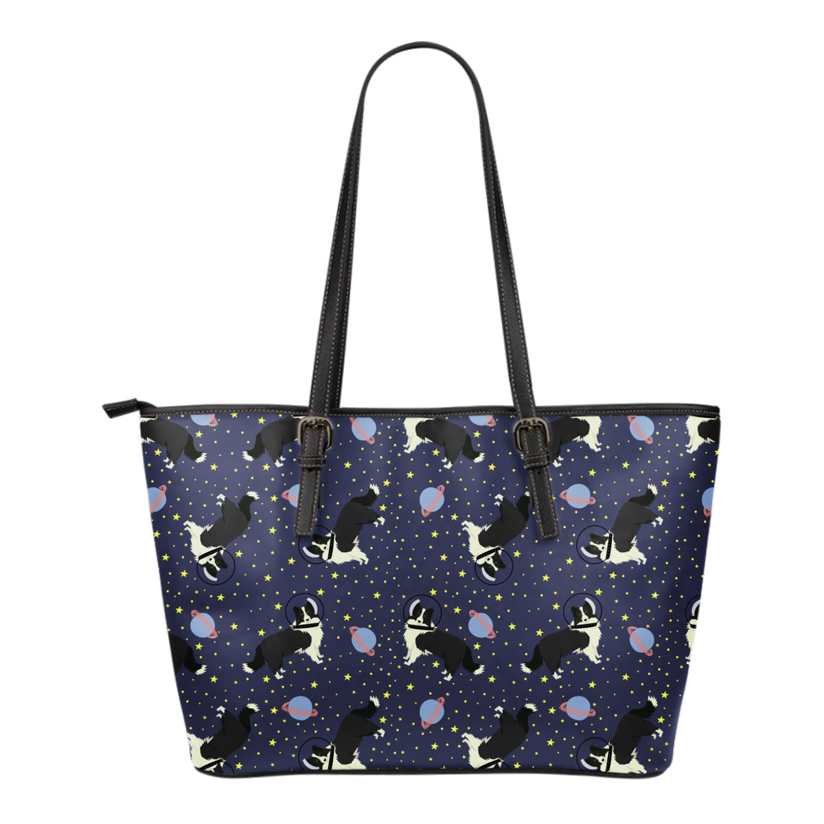 Space Border Collie Tote Bag