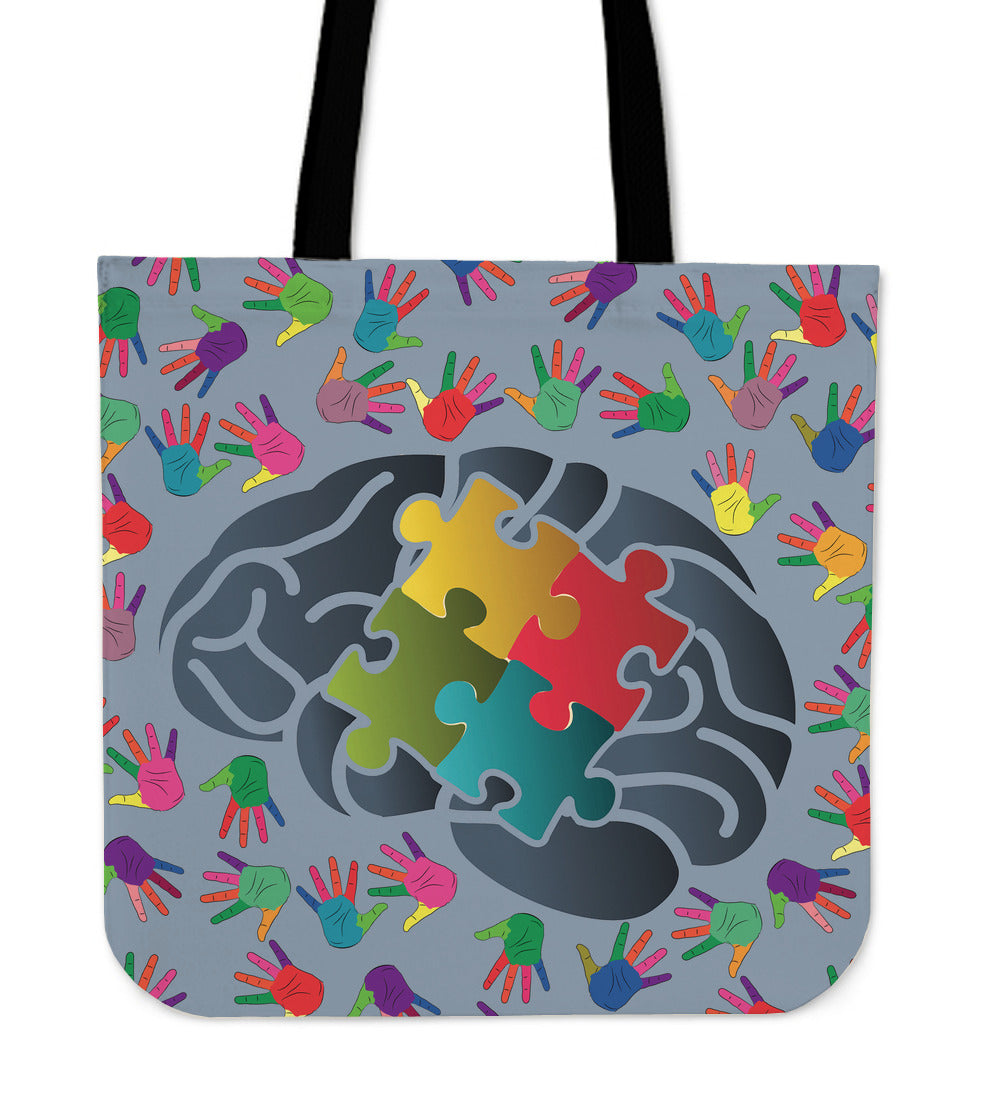 Autism Knowledge Linen Tote Bag