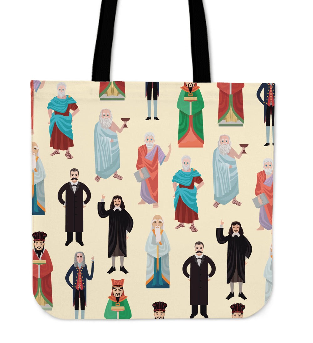 Famous Philosophers Linen Tote Bag