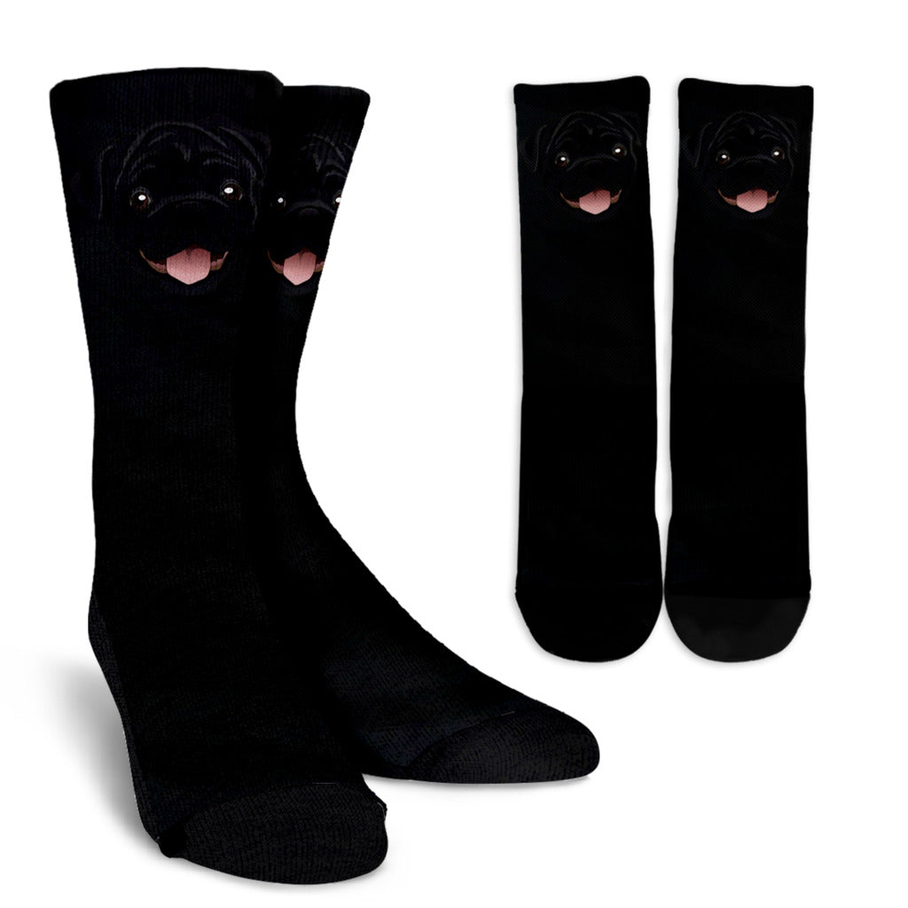 Real Black Pug Socks