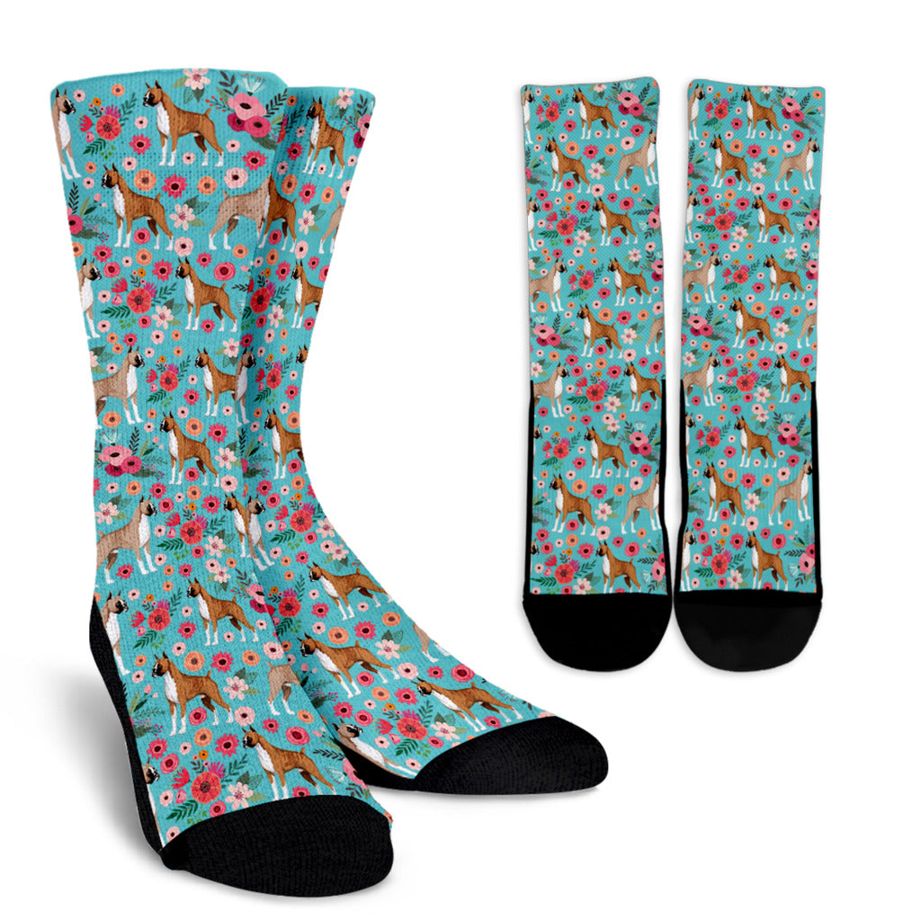 Boxer Flower Socks