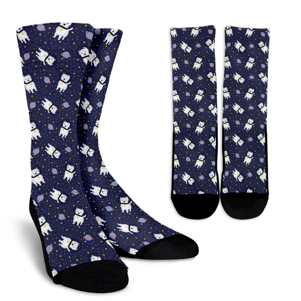 Space Westie Socks