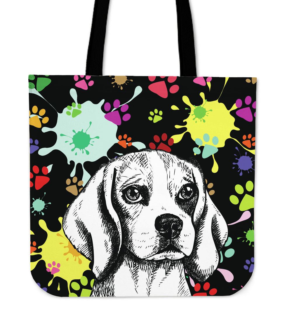 Artsy Beagle Linen Tote Bag