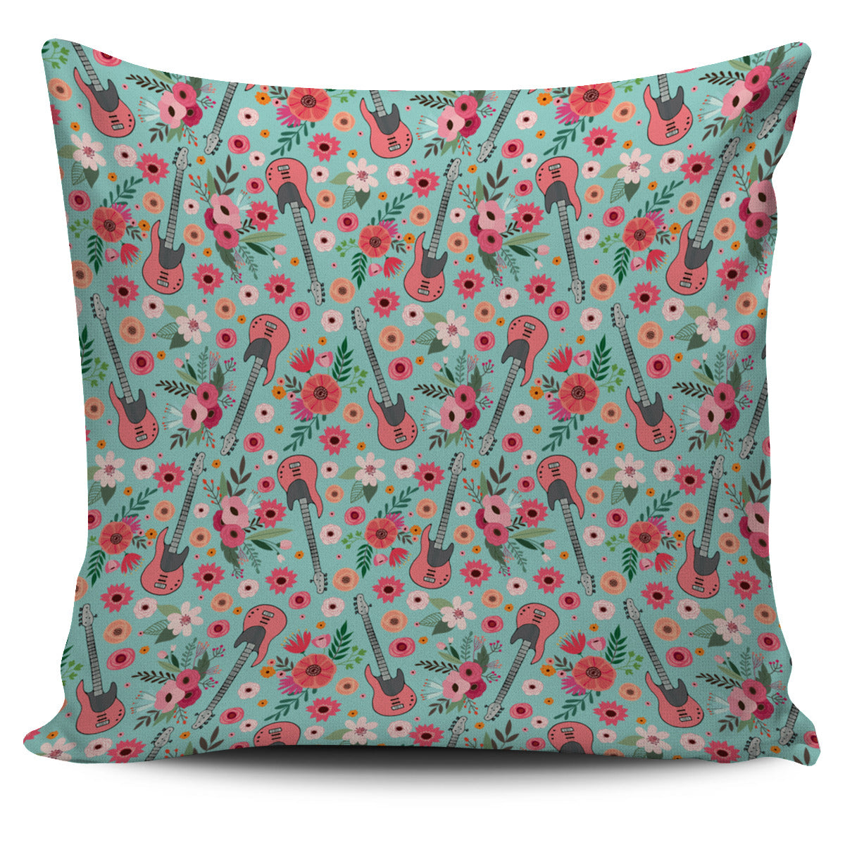 Electric Guitar Flower Pillow Cover