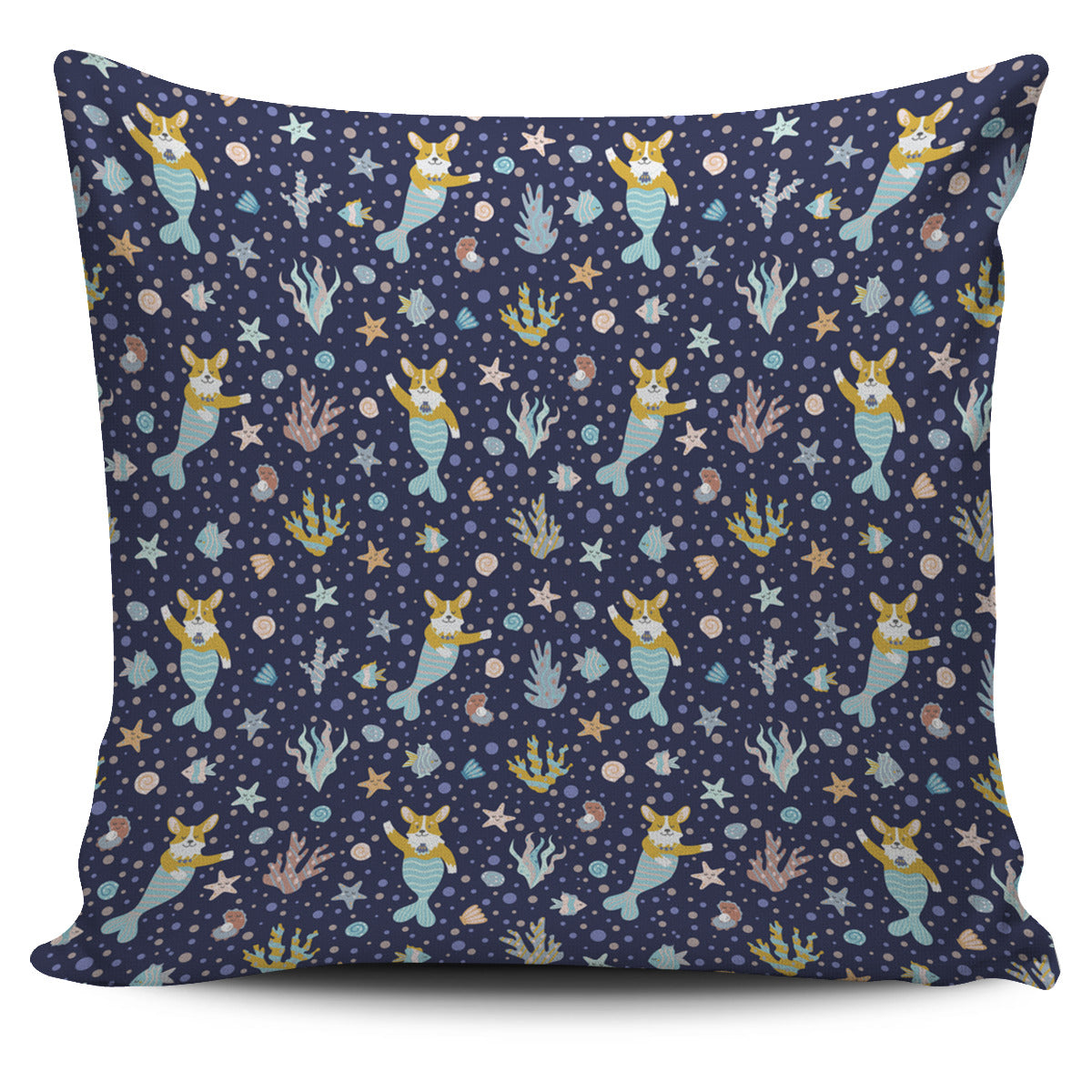 Corgi Mermaid Pillow Cover