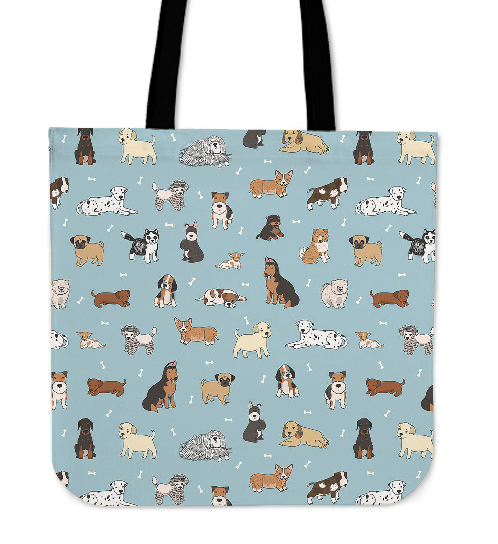 Puppy Doodles Linen Tote Bag