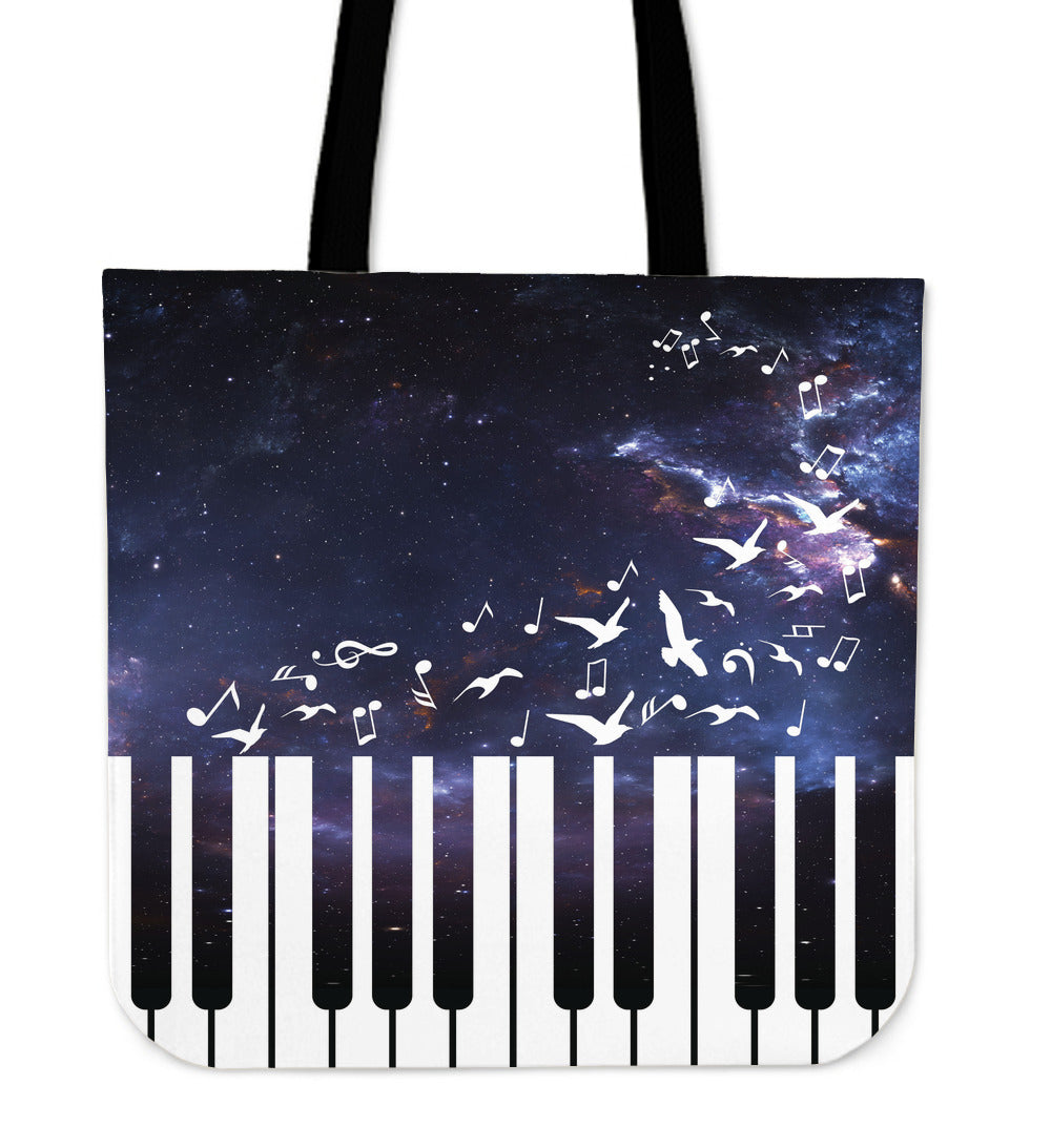 Space Piano Linen Tote Bag