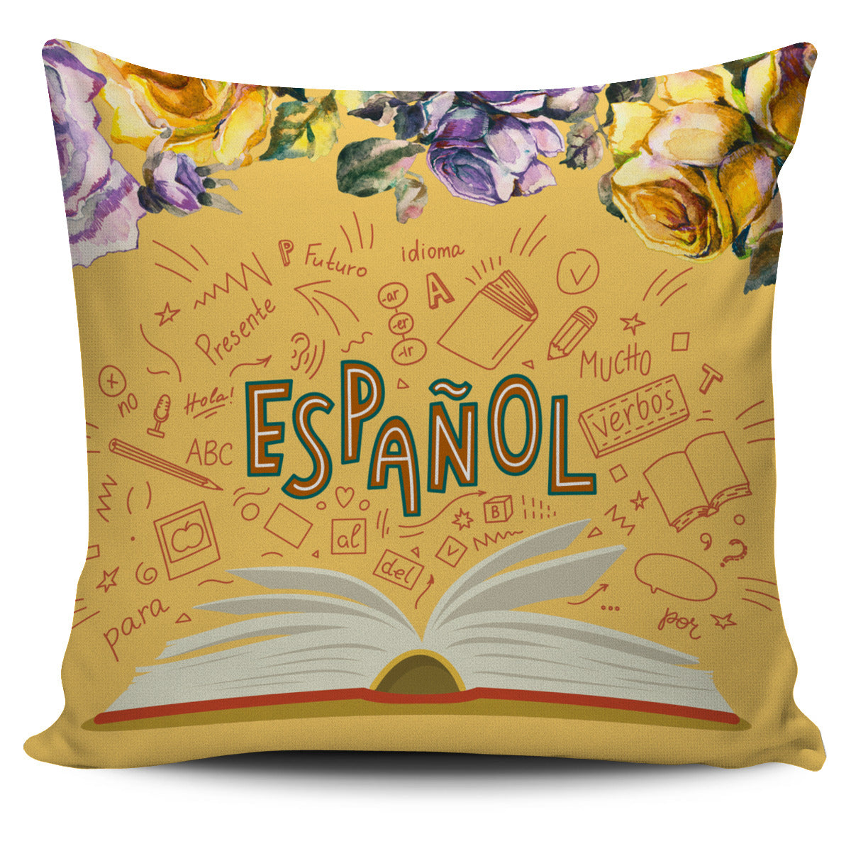 Spanish Book Pillow Cover