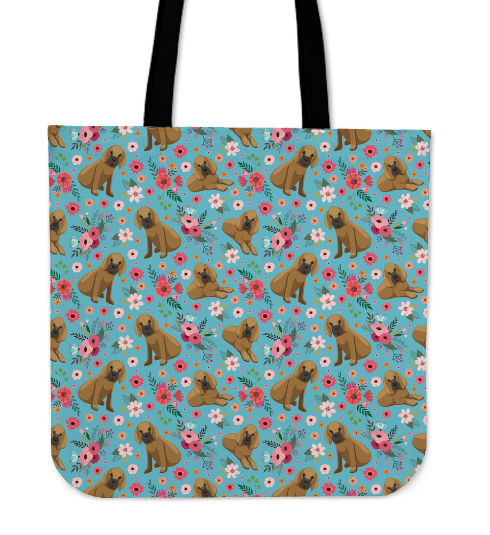 Bloodhound Flower Linen Tote Bag