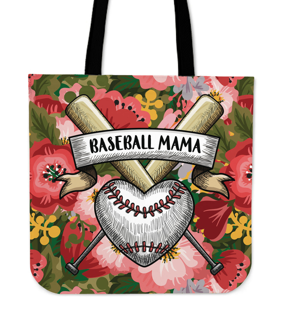 Baseball Mama Linen Tote Bag