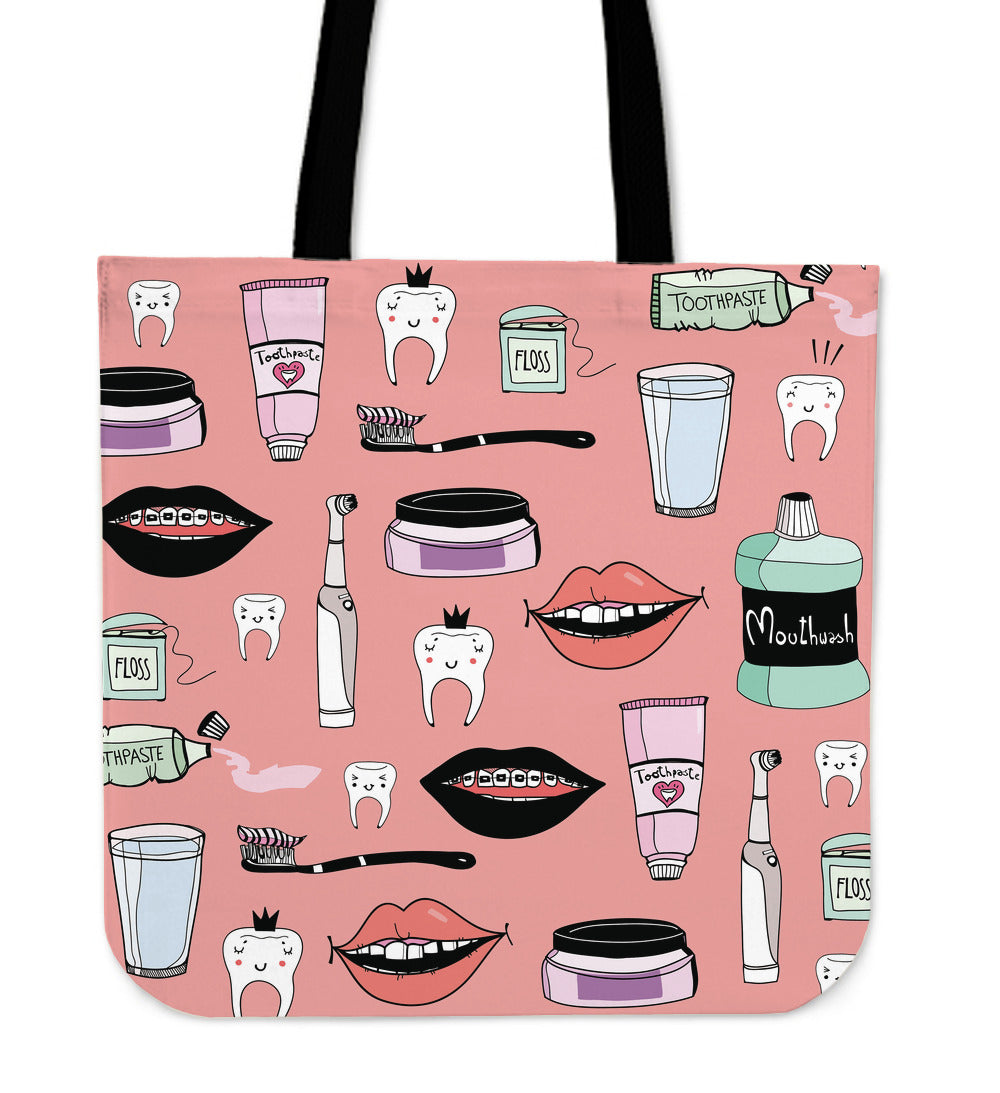 Tooth Care Linen Tote Bag