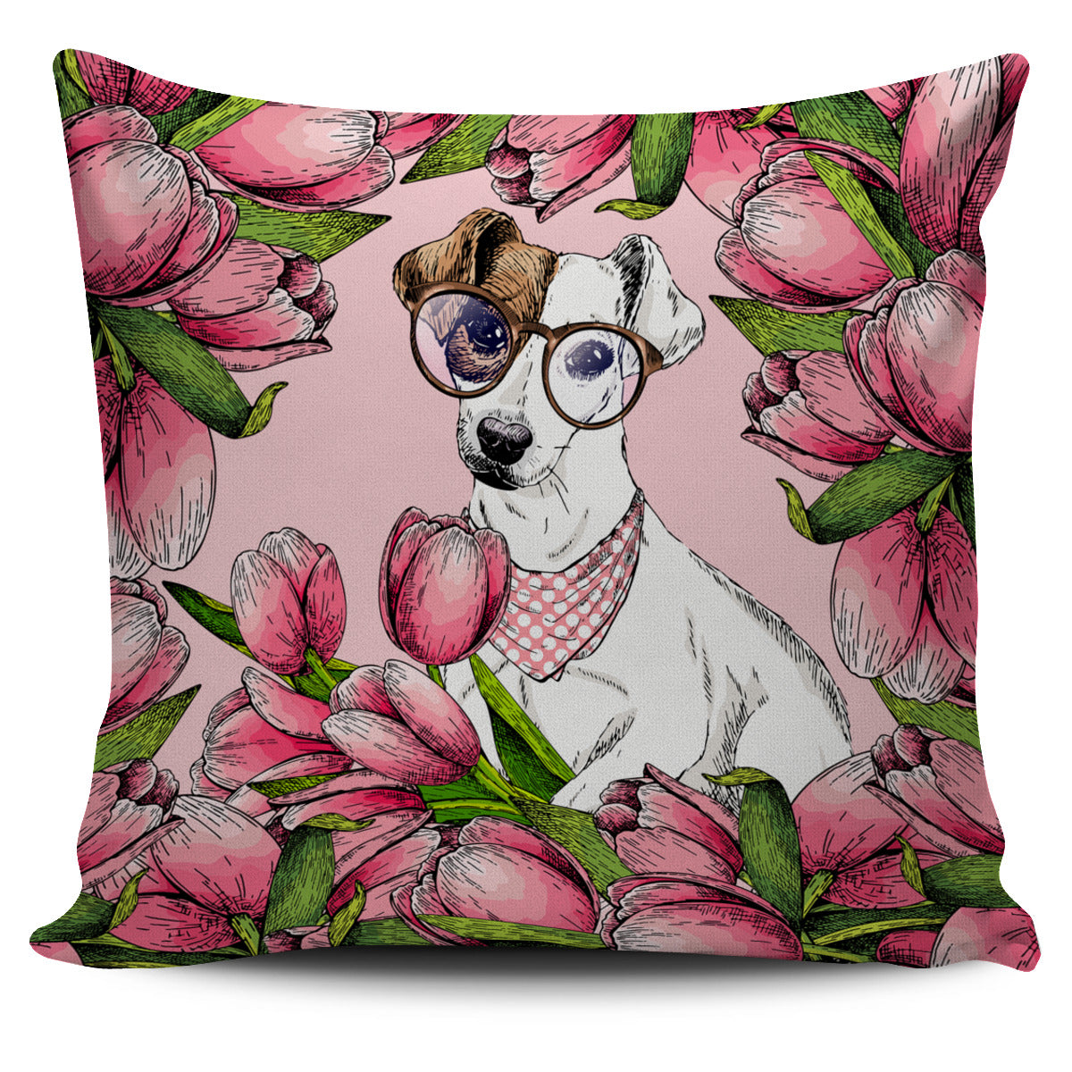 Goofy Jack Russell Terrier Pillow Cover