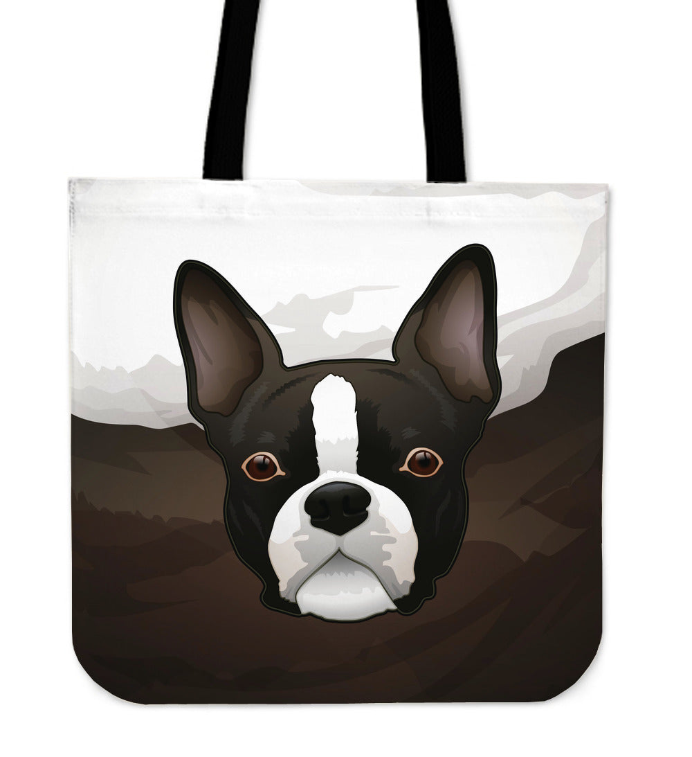 Real Boston Terrier Cloth Tote Bag