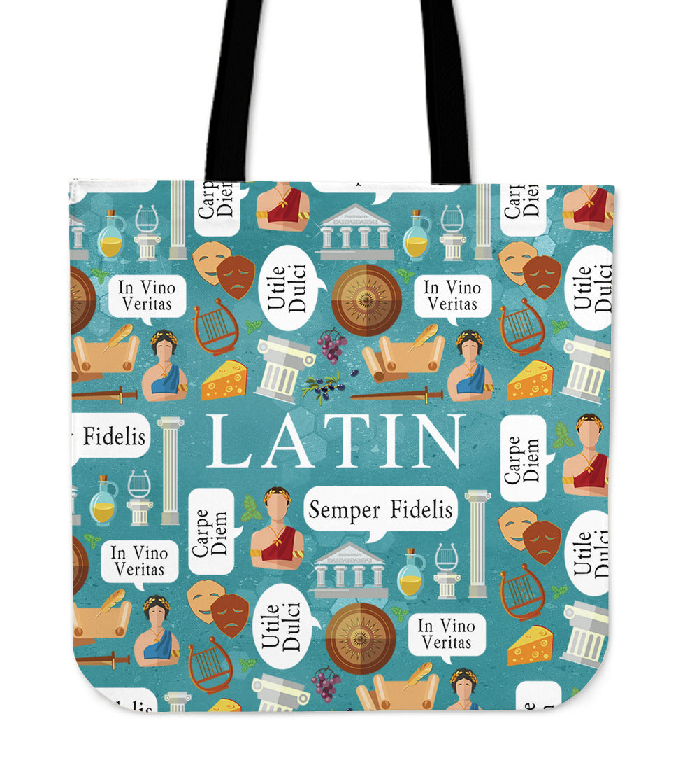 Latin Phrases Linen Tote Bag