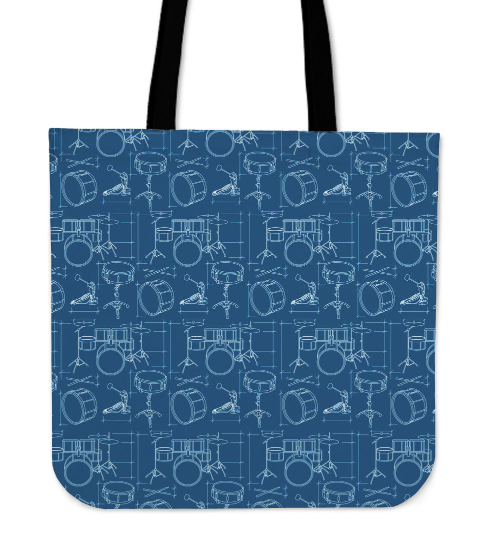 Technical Drums Blue Cloth Tote Bag