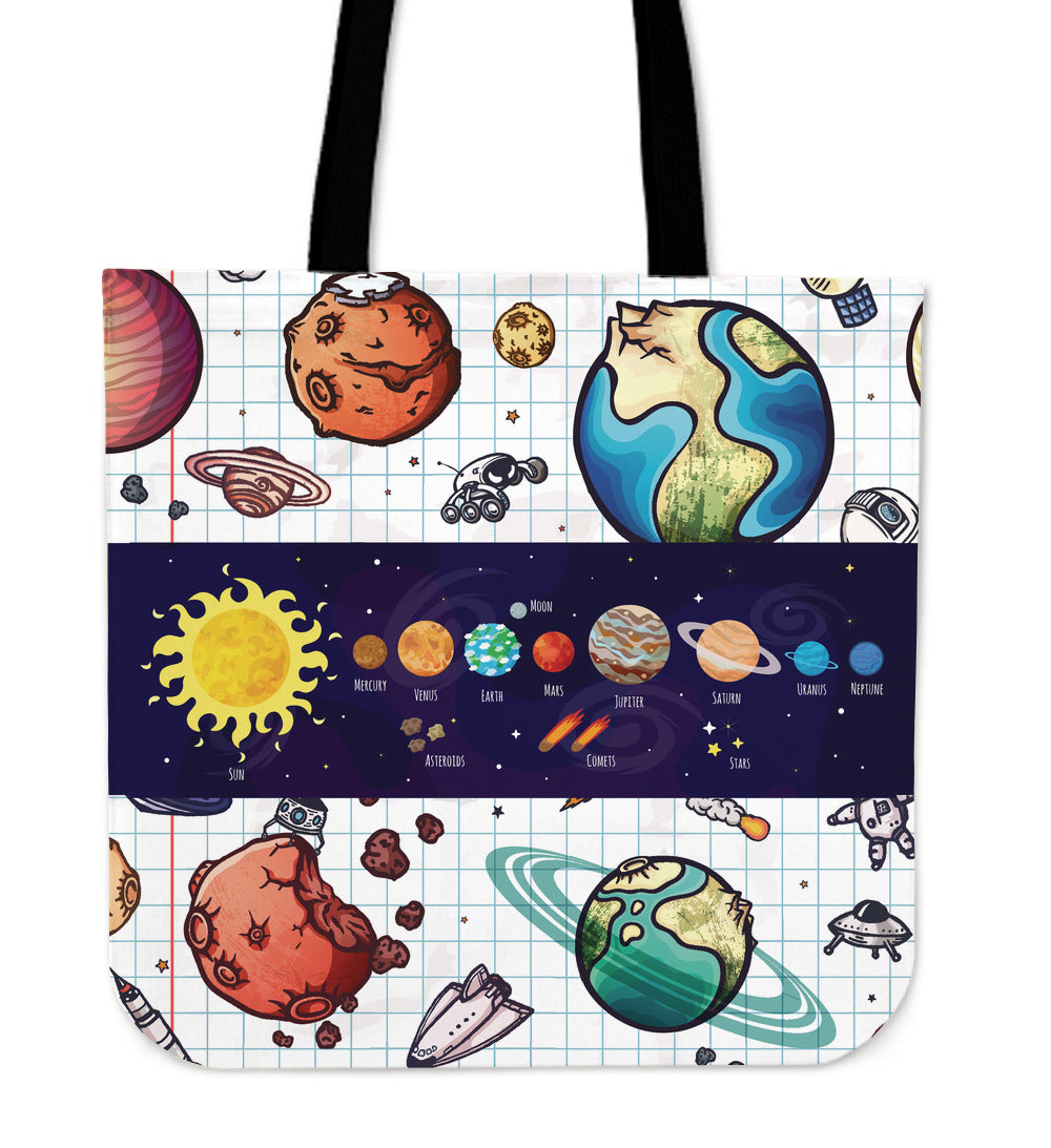 Space Notebook Linen Tote Bag