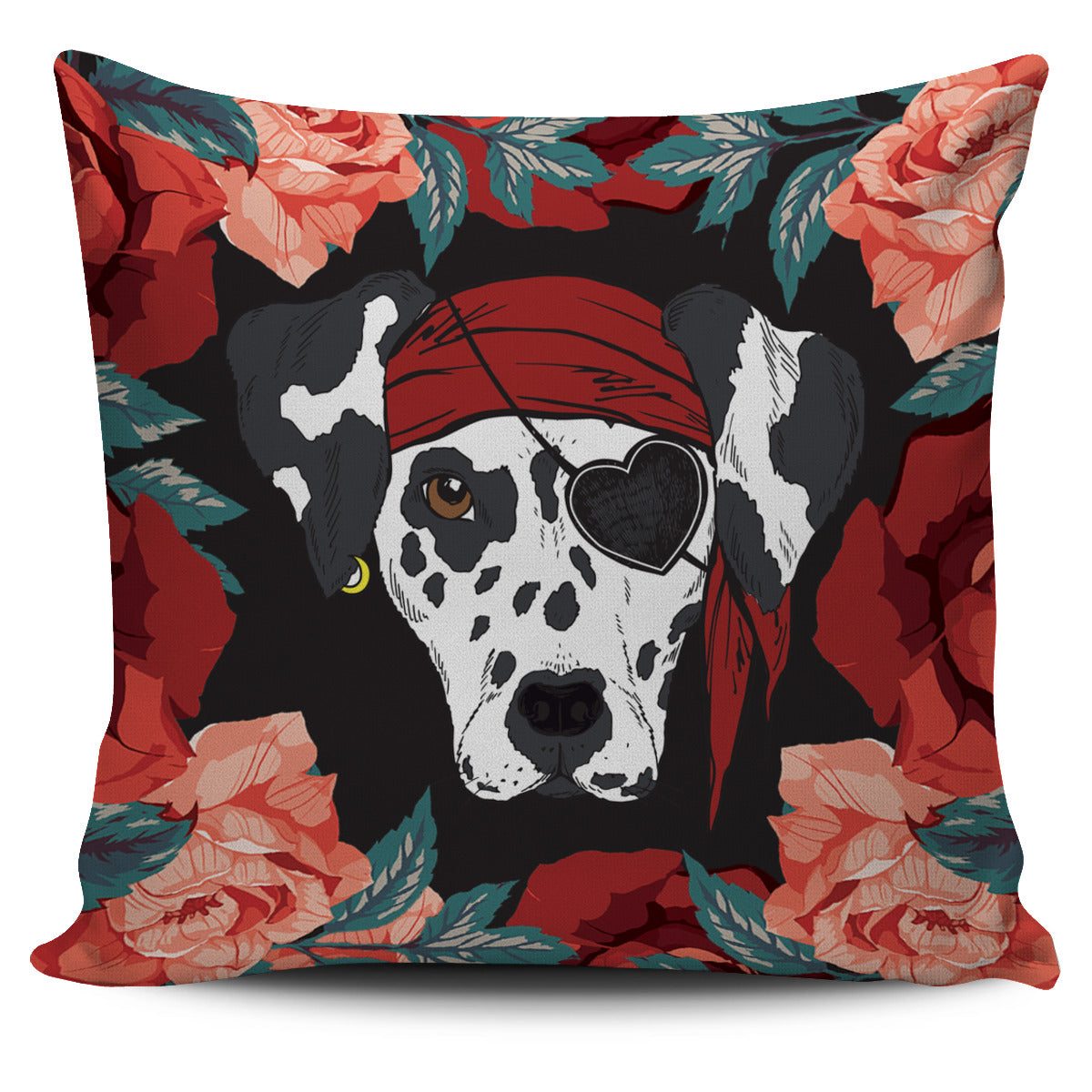 Dalmatian Pirate Pillow Cover