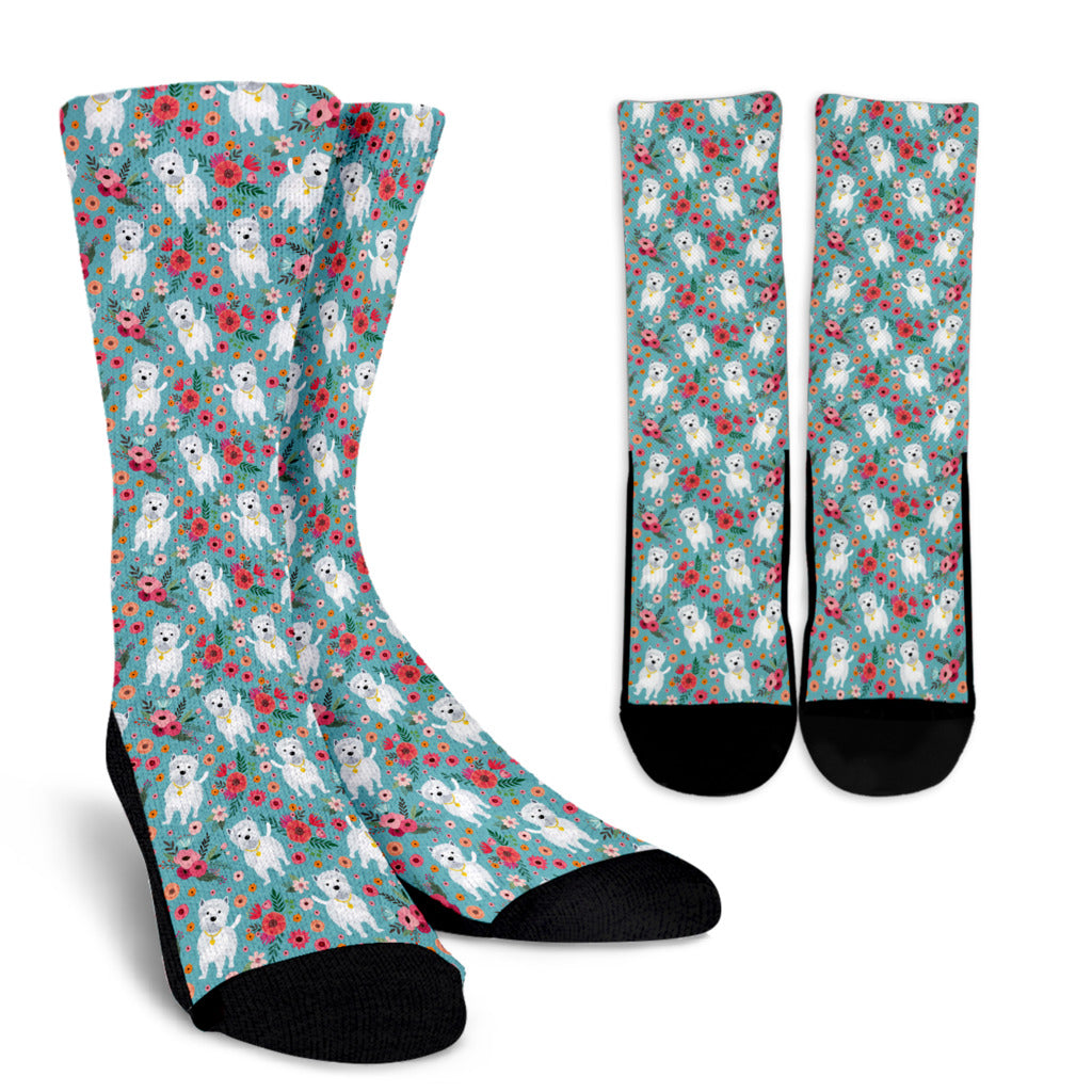 Westie Flower Socks