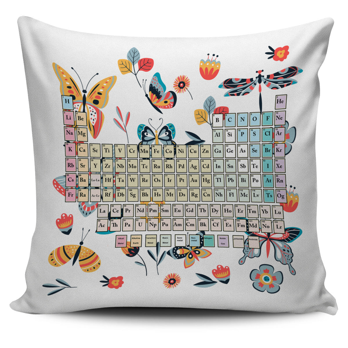 Periodic Table Butterflies Pillow Cover