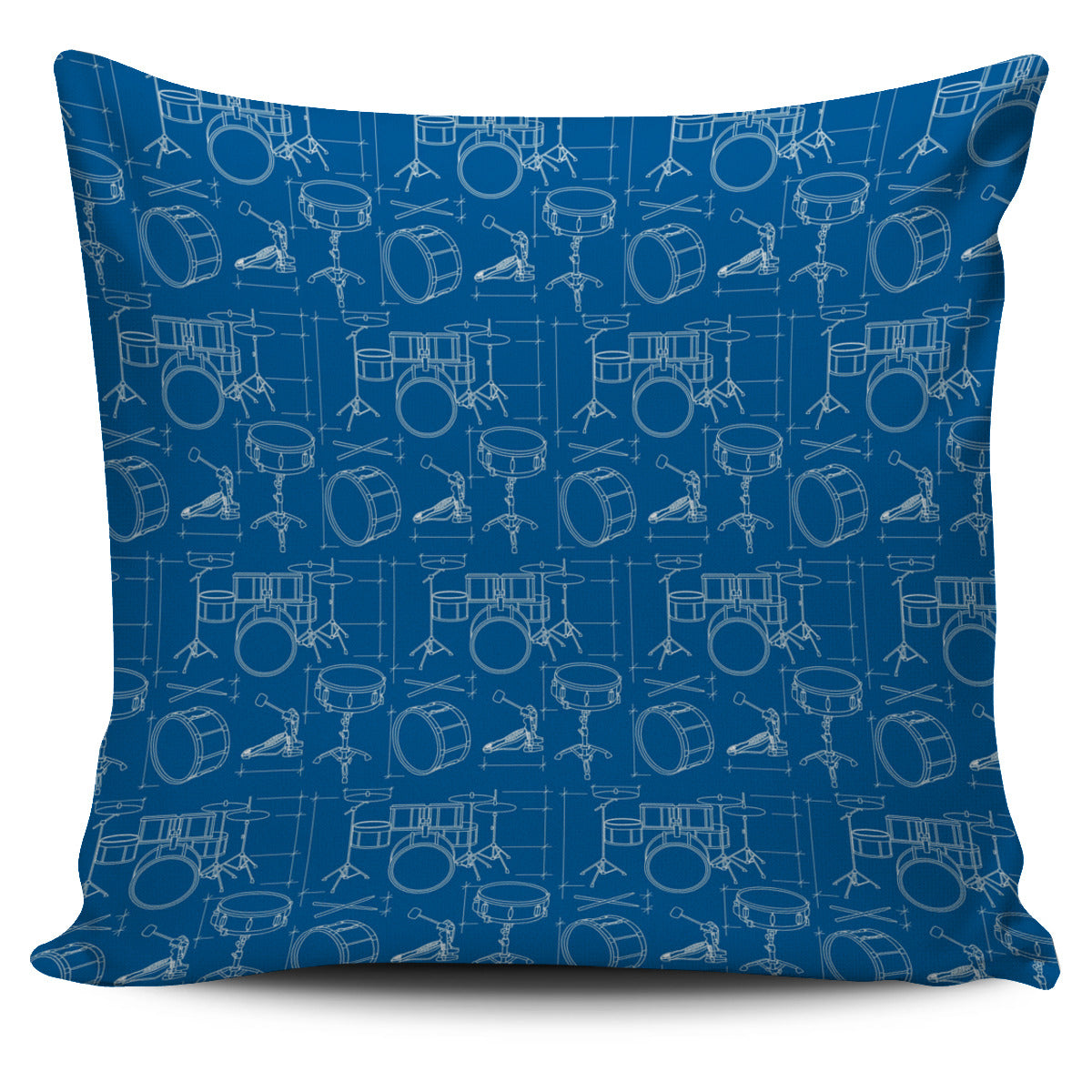 Technical Drums Blue Pillow Cover