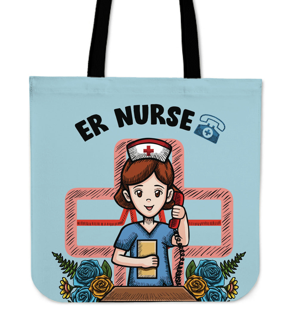 ER Nurse Linen Tote Bag