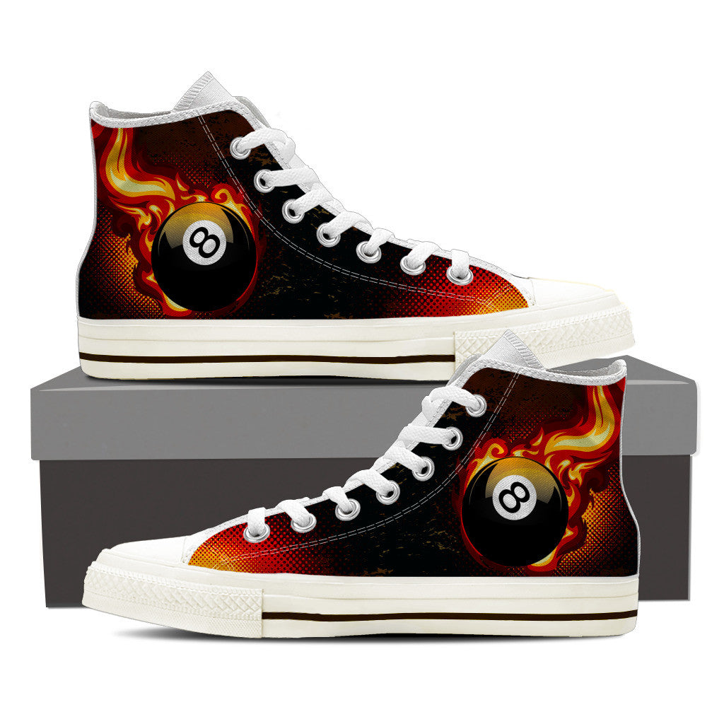 8 Ball on Fire Shoes
