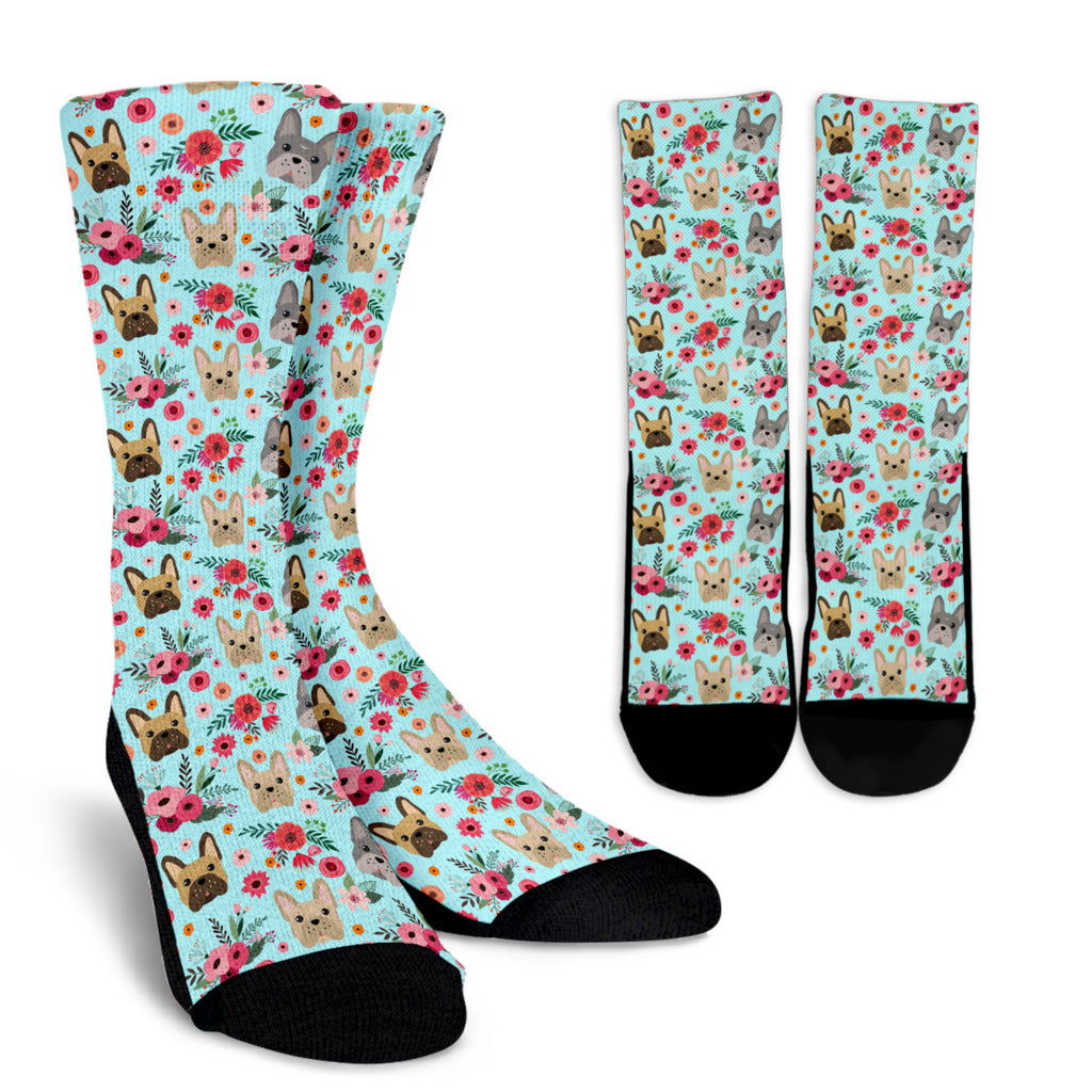 French Bulldog Flower Socks