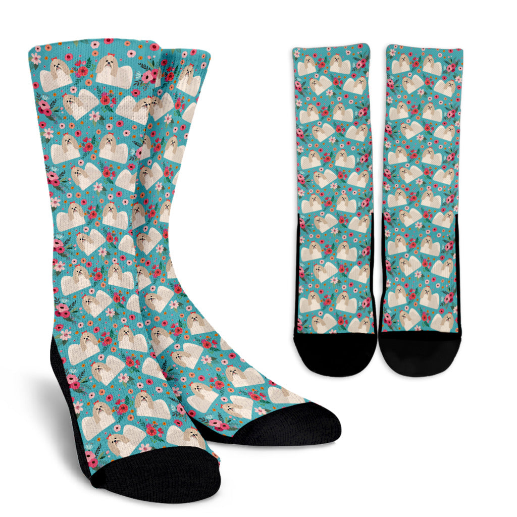 Shih Tzu Flower Socks