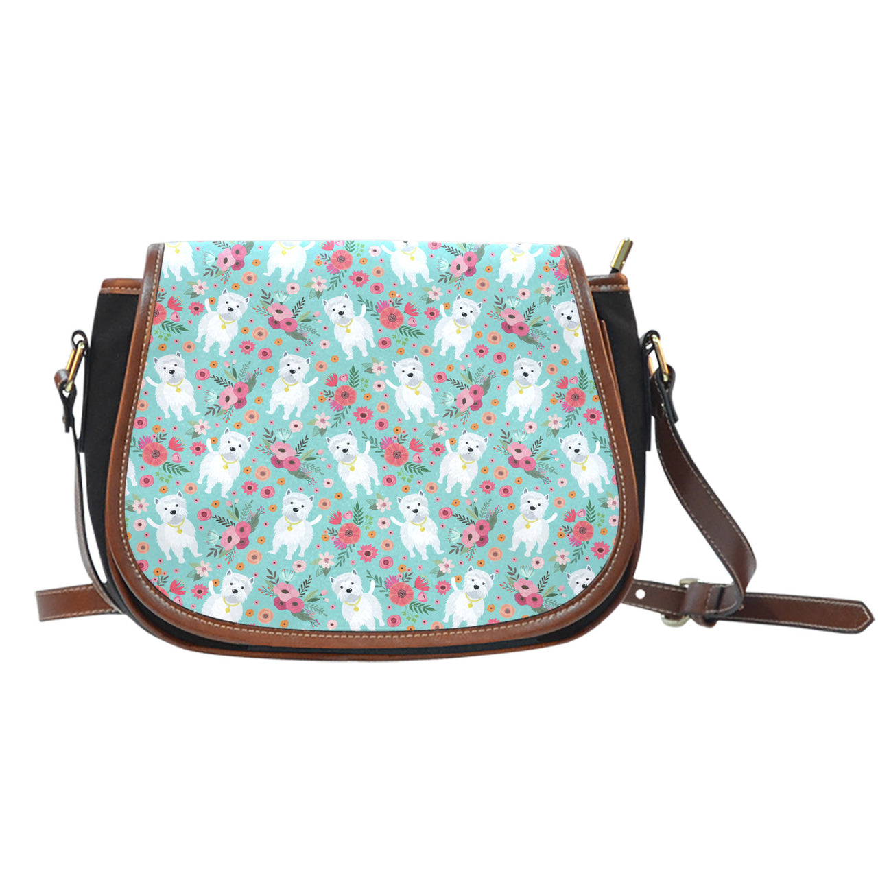 Westie Flower Saddle Bag