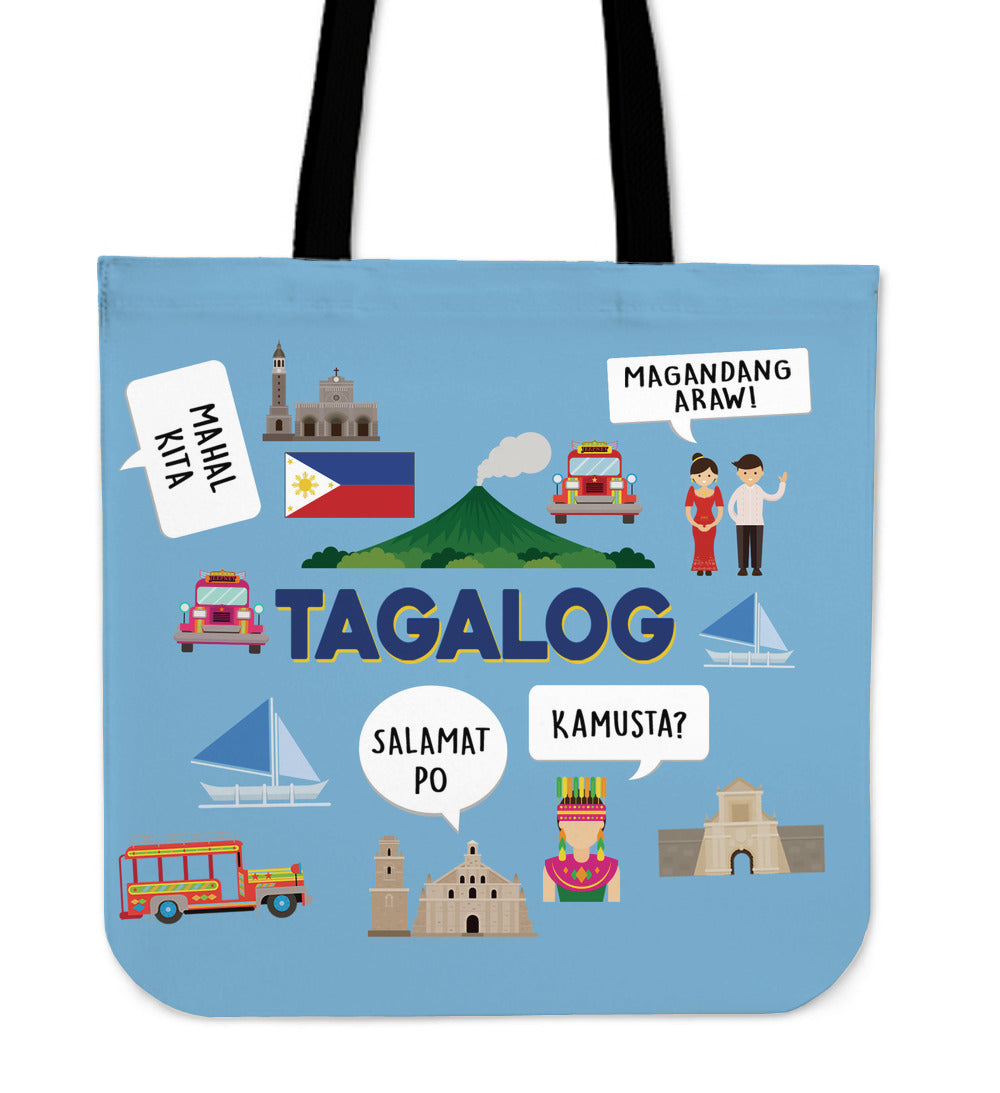 Tagalog Language Linen Tote Bag