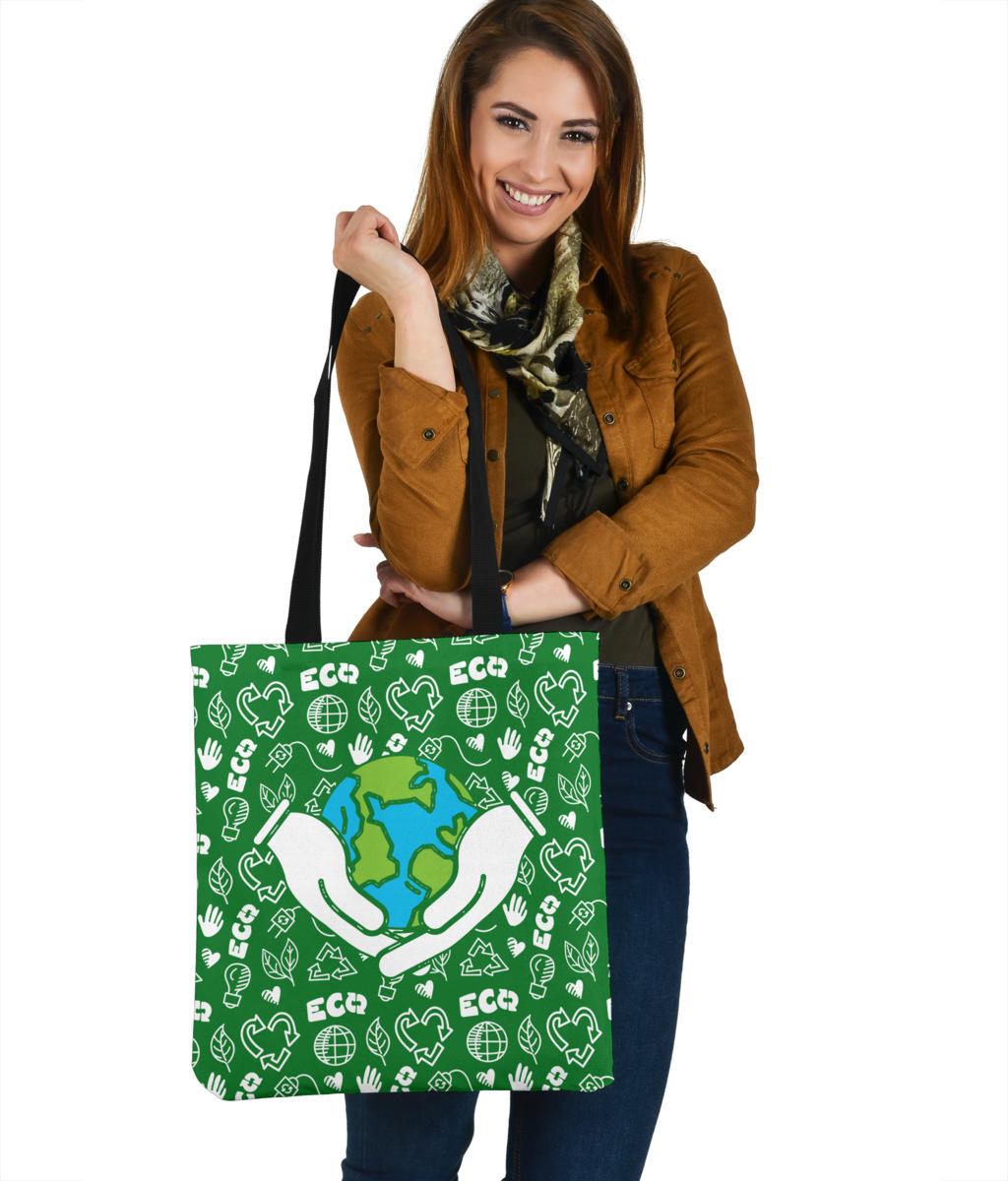 Green New World Cloth Tote Bag