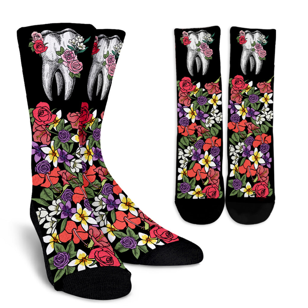 Floral Anatomy Tooth Socks
